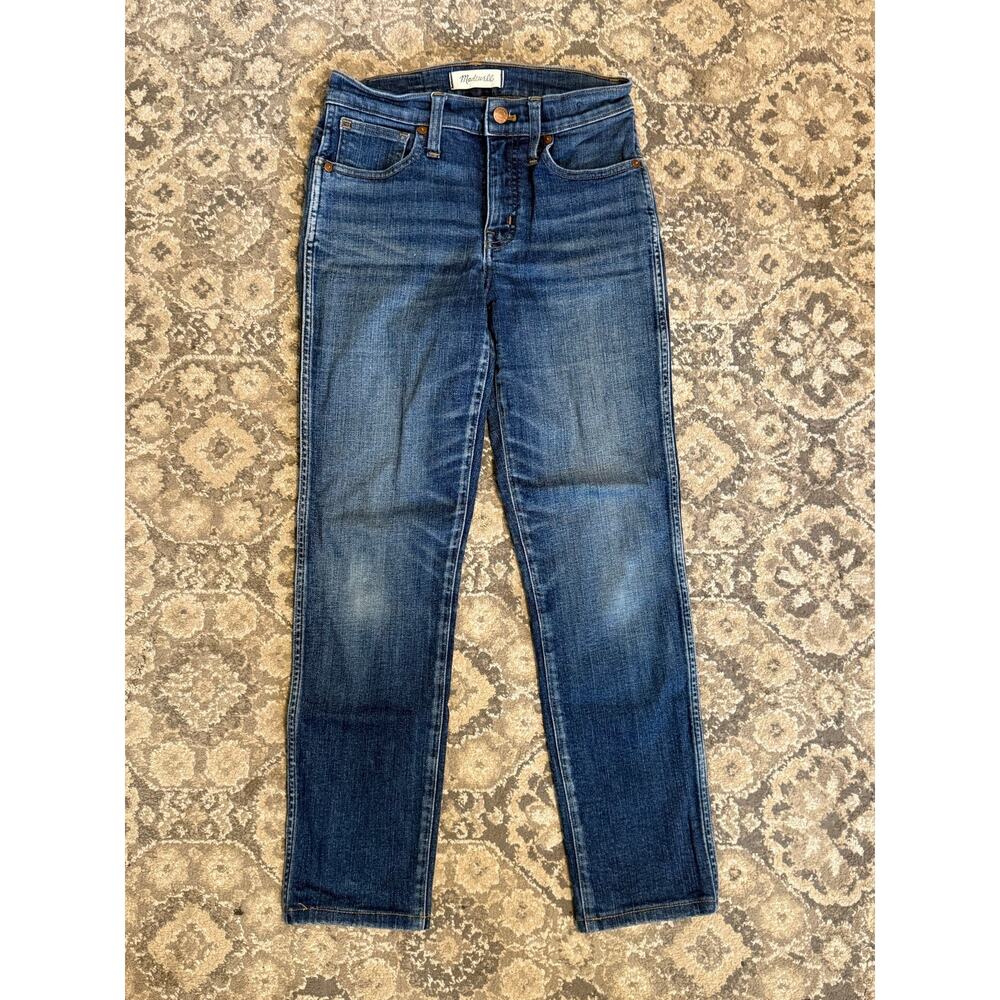 Madewell Slim Straight Jeans Womens 26 Blue Mid Rise Stretch Denim 26x26